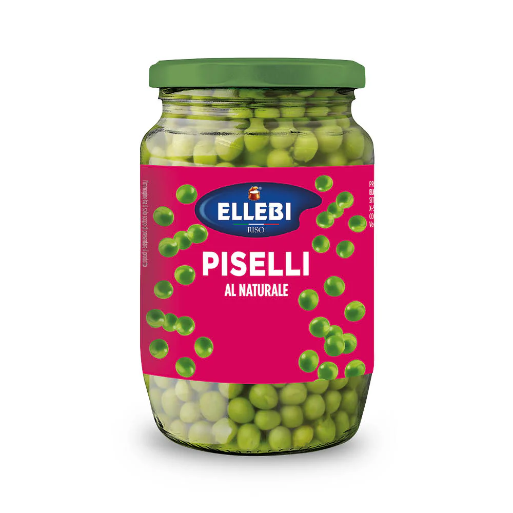 Ellebi Finissimi Piselli – Extra Fine Peas, 12.7 oz | 360g | Product of Italy