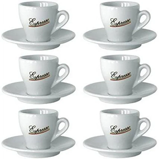 Espresso Cups/Saucers - Espresso imprinted Set of 6 - Image 2