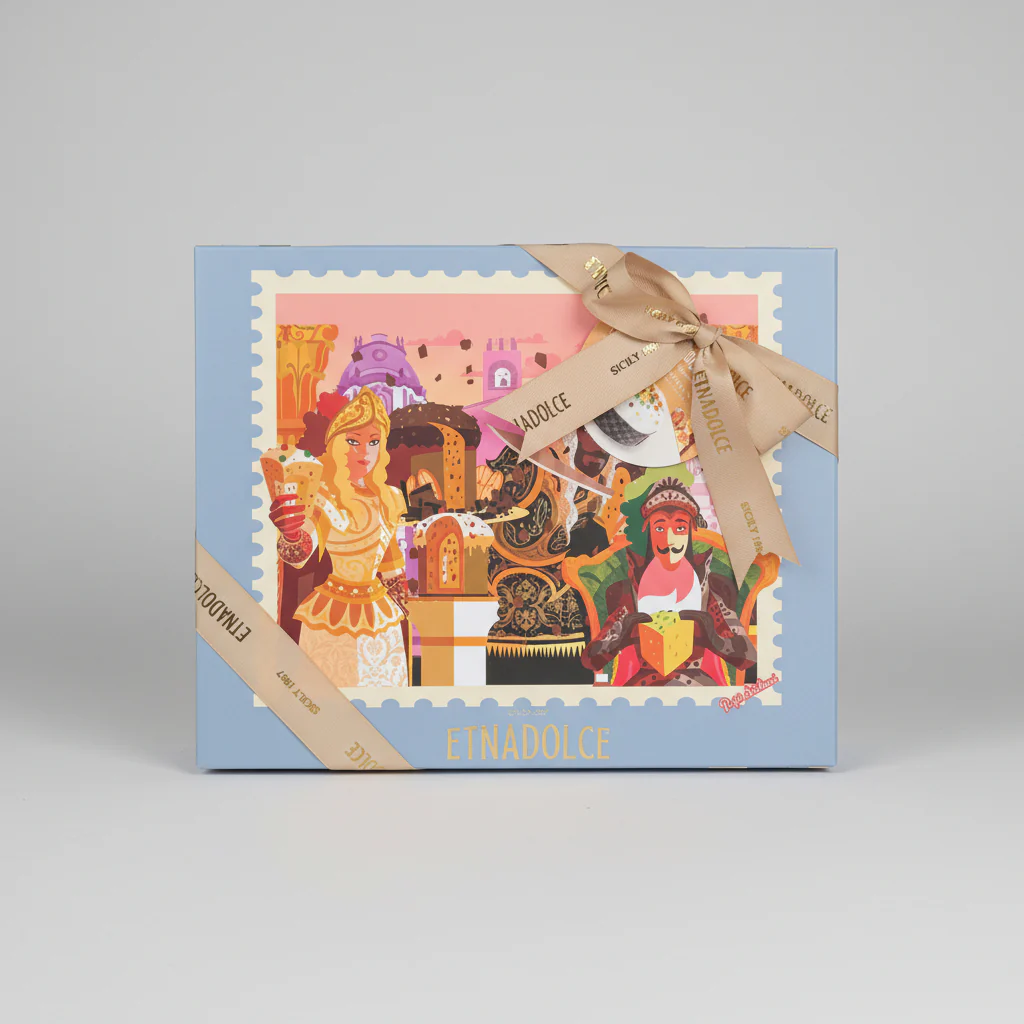 Etnadolce Cassata Siciliana Panettone, 1 kg Gift Box with Sicilian Pupo “Bradamante” - Image 2