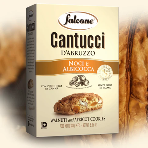 Falcone Cantuccini Walnuts and Apricot, 6.35 oz | 180 g