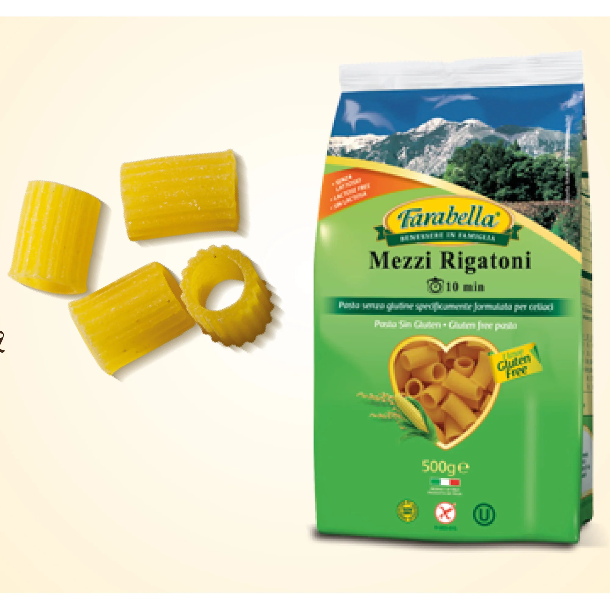Farabella Gluten Free Mezzi Rigatoni Pasta, 12 oz | 340g