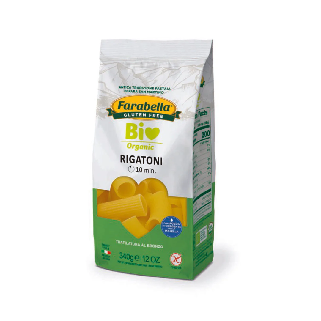 Farabella Organic Gluten Free Rigatoni Pasta, 12 oz | 340g