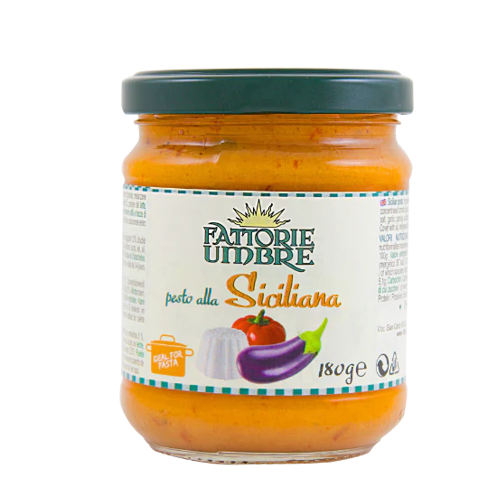 Fattorie Umbre Peppers, Eggplant and Ricotta Pesto, Pesto Siciliana, 6.3 oz | 180g (Gluten Free)