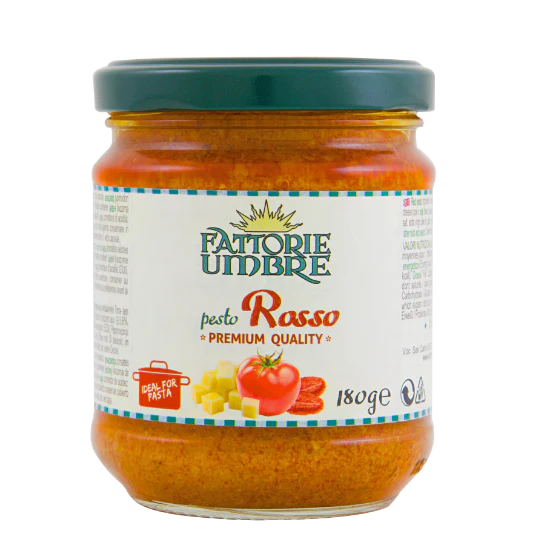 Fattorie Umbre Red Pesto Sauce, Sundried Tomatoes, 6.3 oz | 180g