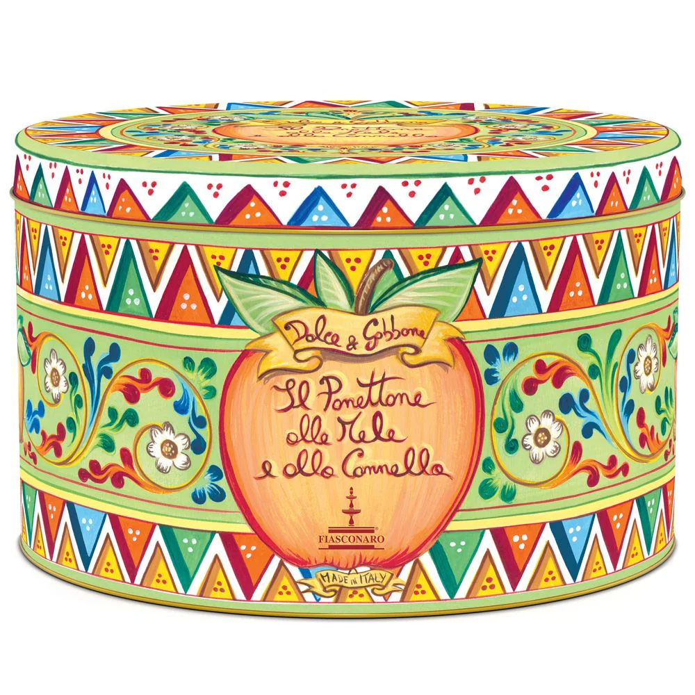 Fiasconaro Dolce & Gabbana Sicilian Panettone Apple & Cinnamon Round TIN, 35.3 oz - Image 3