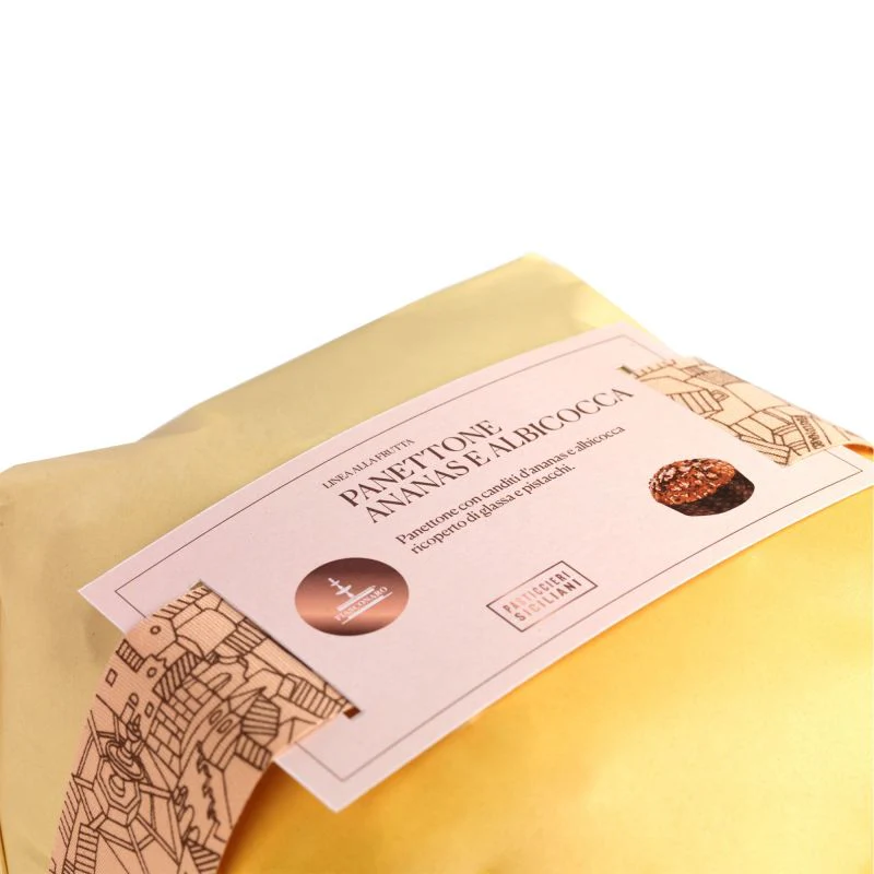 Fiasconaro Pineapple and Apricot, with Pistachio Nuts Panettone, 35 oz | 1kg - Image 2