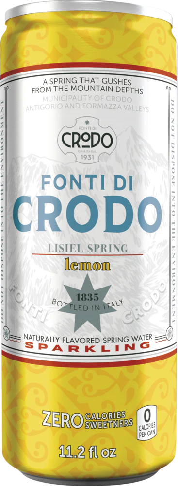 Fonti Di Crodo Lemon Sparkling Water, Made in Italy, 6 Pack 11.2 fl oz
