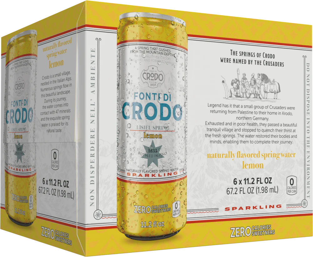 Fonti Di Crodo Lemon Sparkling Water, Made in Italy, 6 Pack 11.2 fl oz - Image 2