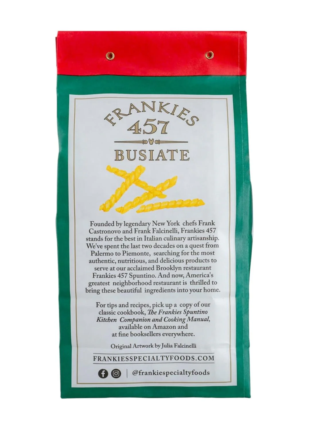 Frankies 457 Artisanal Busiate Pasta, USDA Organic, Non-GMO, 16 oz | 1 lb | Imported from Italy - Image 3