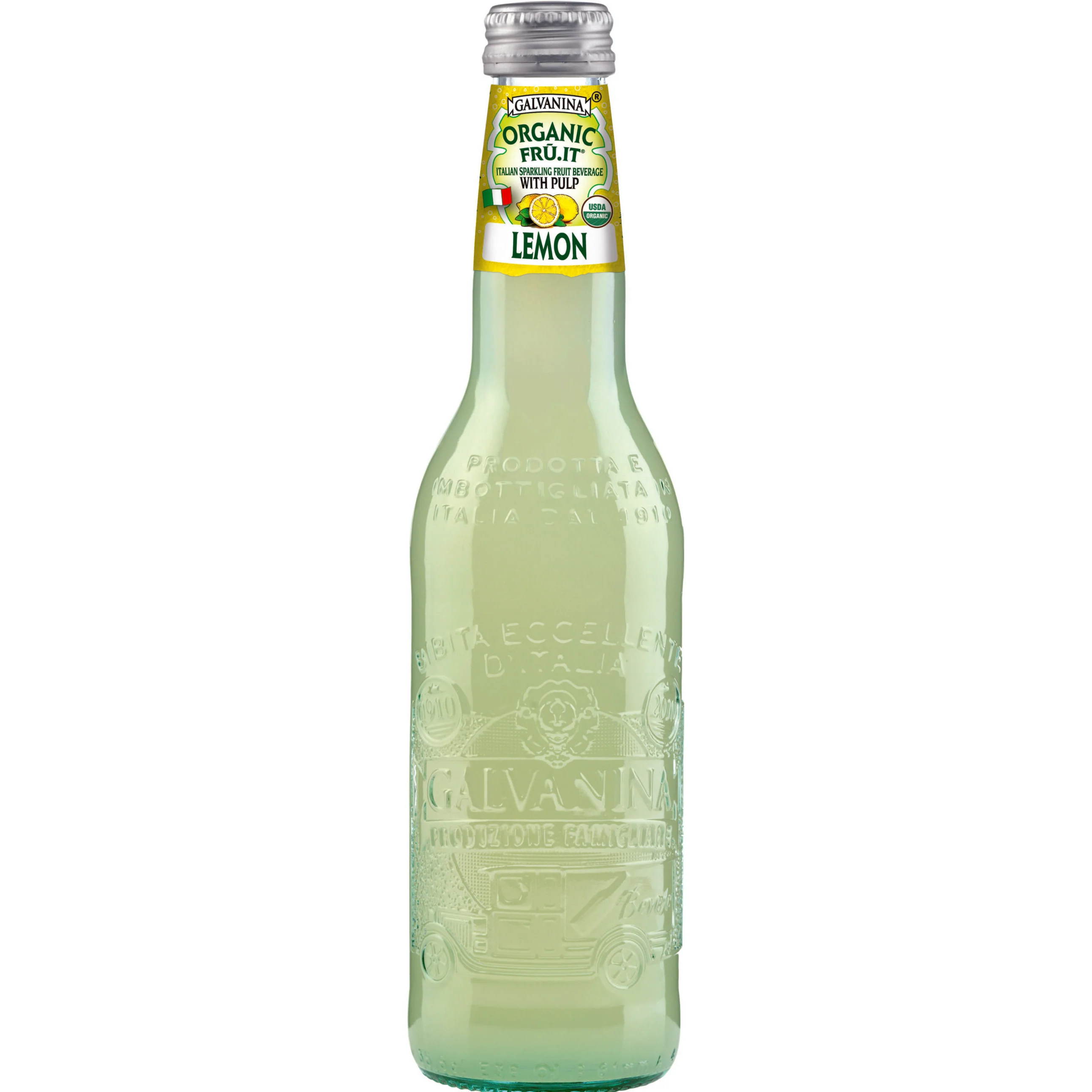 Galvanina Organic Lemon Soda, Made in Italy, 12 fl oz | 355 mL