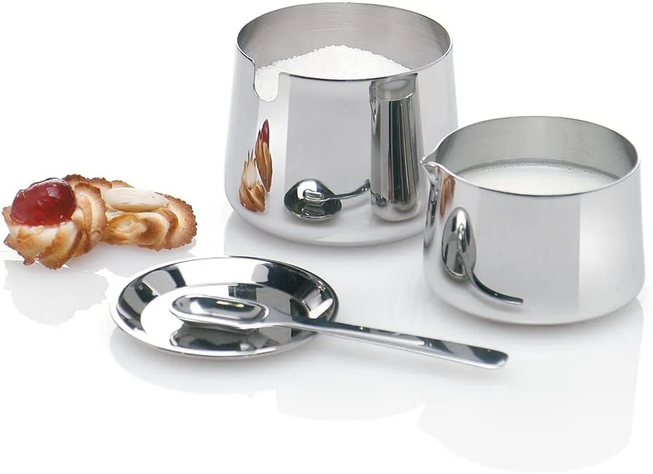 Giannini "Sugarmilk" Set 4 pc. Milk Jug and Sugar Bowl, Stainless Steel - Image 3