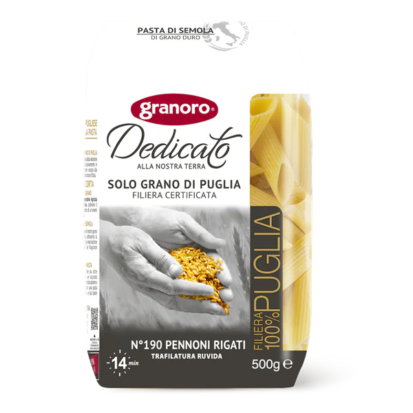Granoro Dedicato Pennoni Rigati Pasta #190, 1.1lb | 500g
