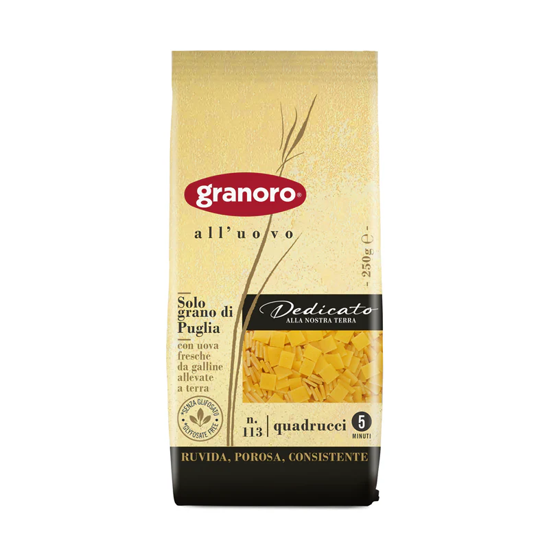 Granoro Dedicato Quadrucci Egg Pasta, #113, 8.8 oz | 250g