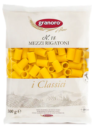 Granoro Mezzi Rigatoni Pasta No. 18 – 16 oz (1 lb / 454g)