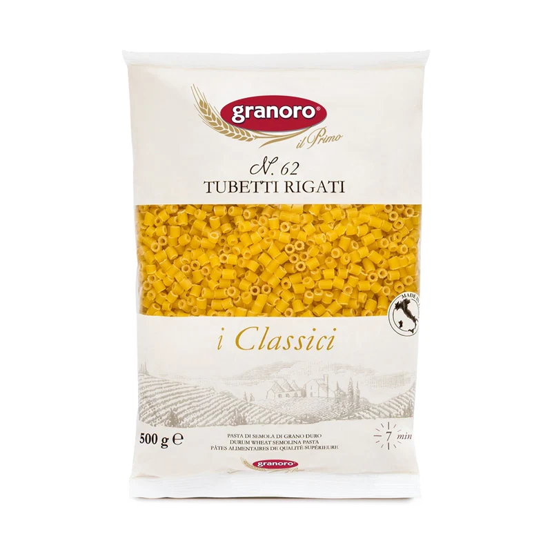 Granoro Tubetti Rigati Pasta No. 62 – 16 oz (1 lb / 454g)