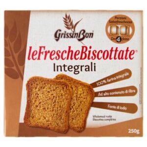 Grissin Bon Whole Wheat Toast (Fette Biscottate Integrali) – 8.82 oz (250g)