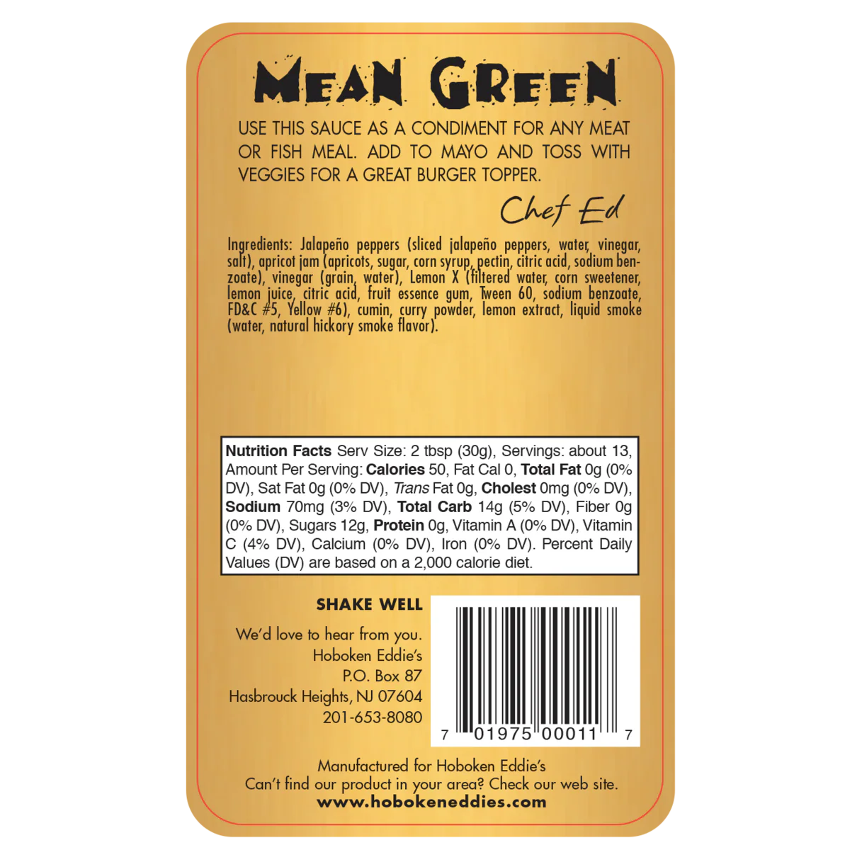 Hoboken Eddie's Mean Green, 12.5 oz - Image 3