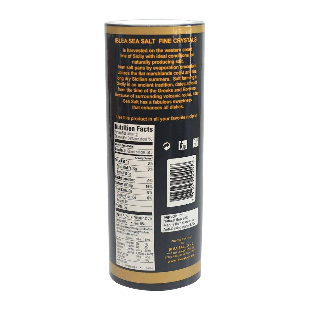 Iblea Mediterranean Sea Salt, Fine, 26.5 oz Tube - Image 2