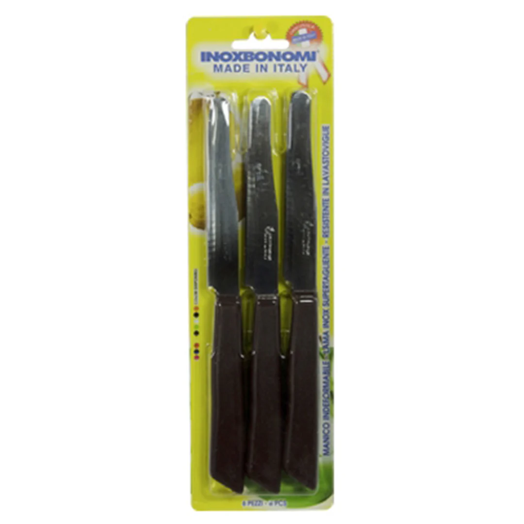 Inoxbomi Table Knife 11 cm BROWN, Set of 6 Pcs