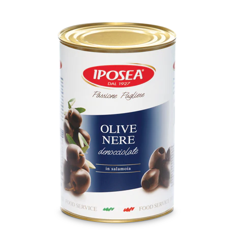 Iposea Black Cerignola Olives in Brine, 148.15 oz | 4200g