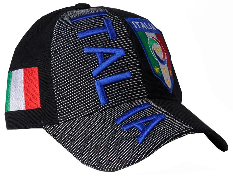 Italia 3D Embroidery Hat, Adult Size