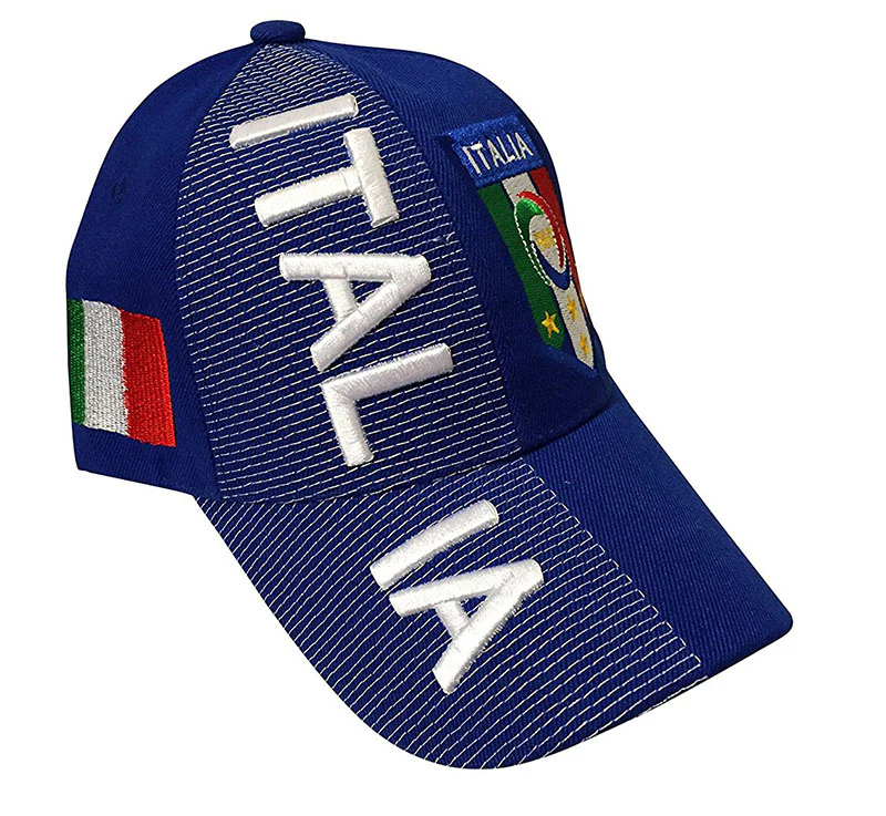 Italia 3D Embroidery Hat, Adult Size - Image 3