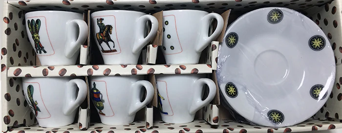 Italian Playing Cards Espresso Cups and Saucers set of 6 - Image 4