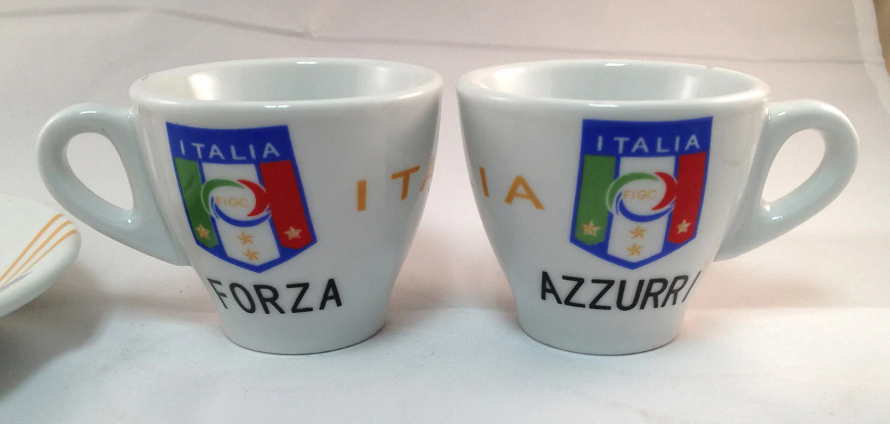 Italy National Team Espresso Cups and Saucers set of 6 - Image 3