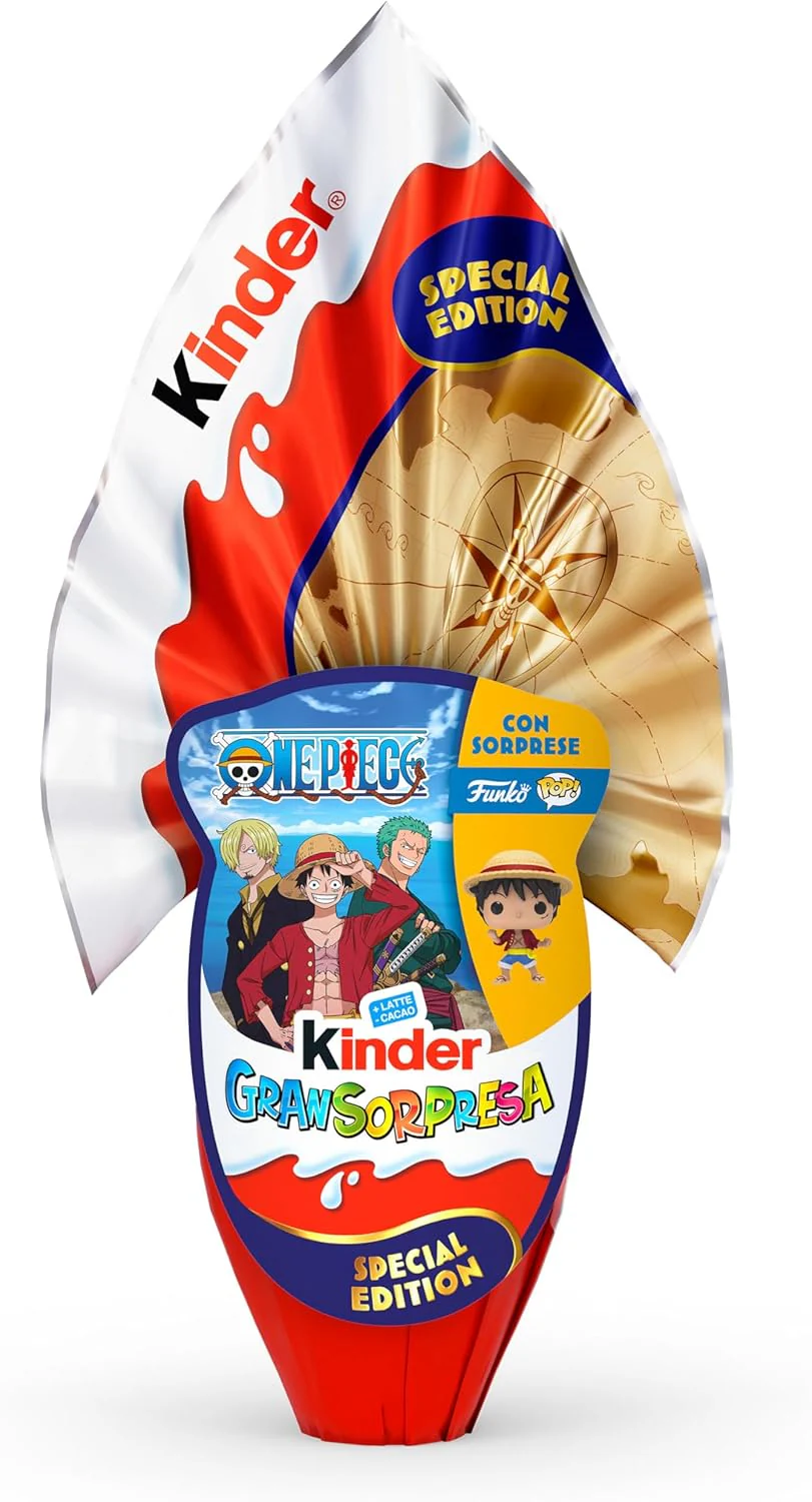 Kinder GranSorpresa Maxi Onc Piece with Funko PoP Surprise, Special Edition Easter Egg, 7.76 oz | 220g