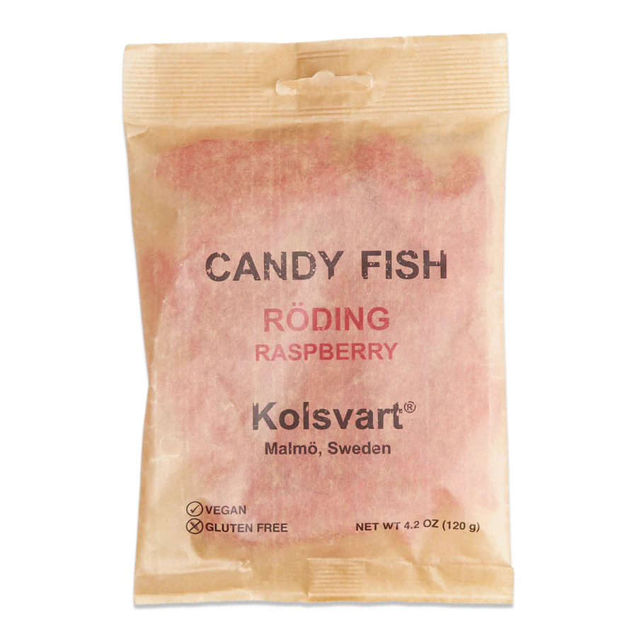 Kolsvart Roding Raspberry Candy Fish, 4.2 oz | 120g
