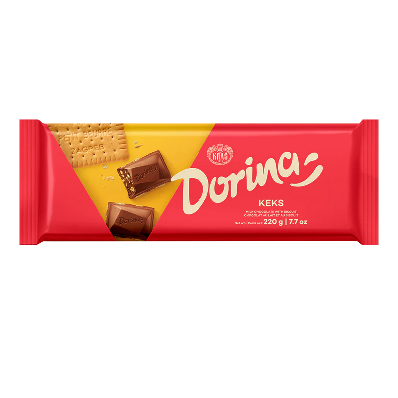 Kraš Dorina Keks Milk Chocolate with Biscuit, 7.7 oz | 220g