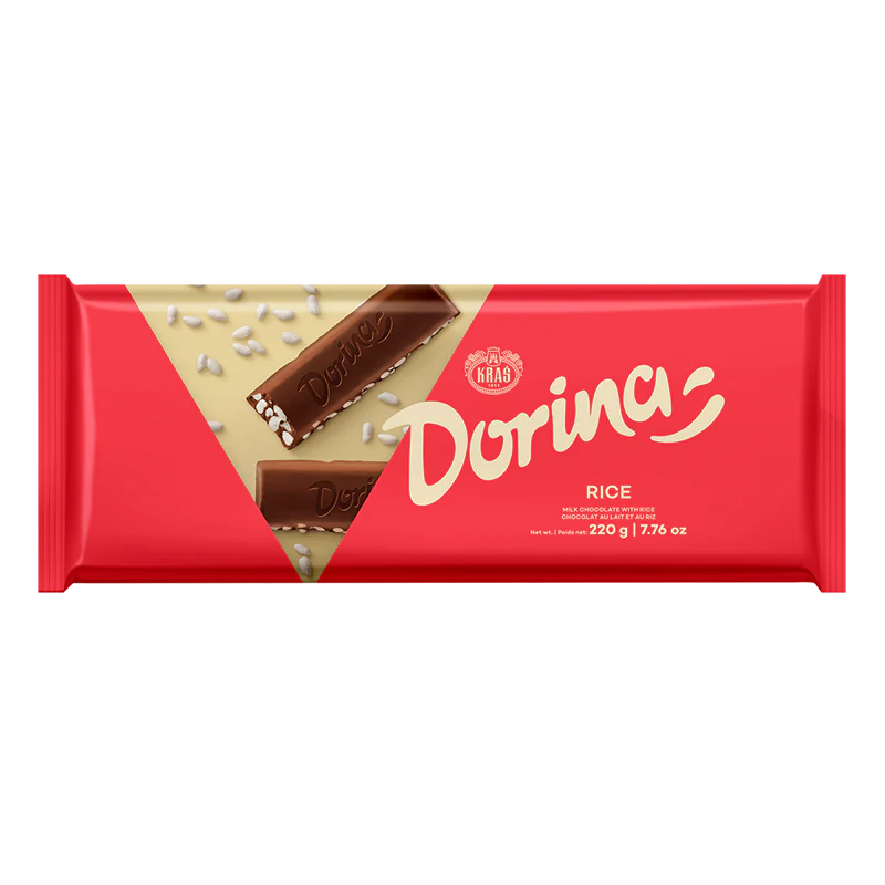 Kras Dorina Milk Chocolate with Puffed Rice Bar, 7.76 oz | 220g