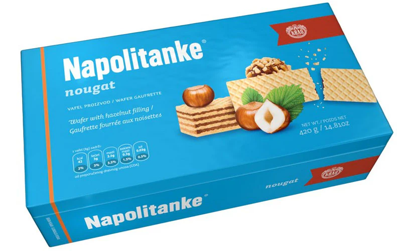 Kras Napolitanke Nougat Wafers, 14.81 oz | 420g