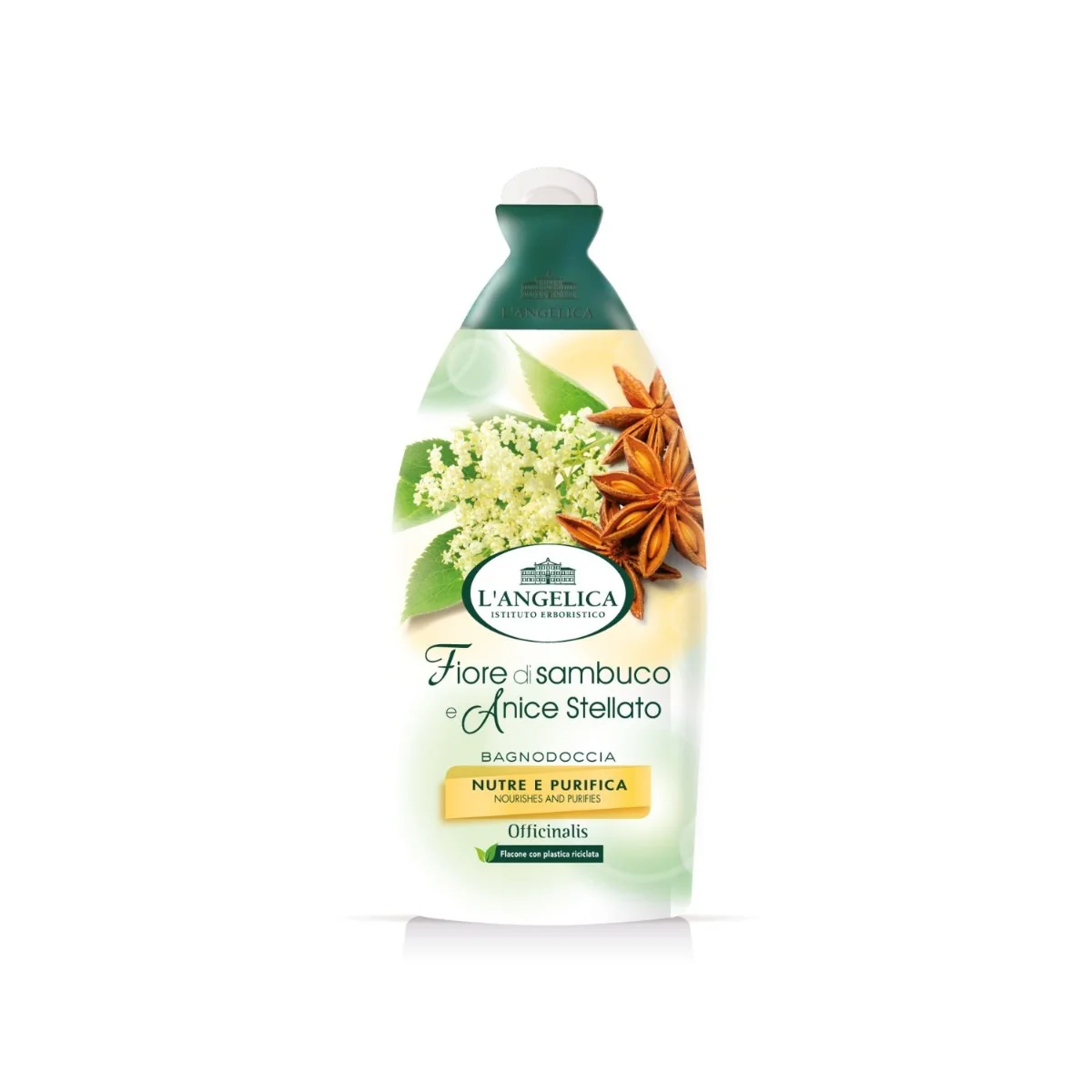 L’Angelica Elderflower & Star Anise Bath & Shower Gel, Italian Body Wash, 16.9 oz | 500 ml