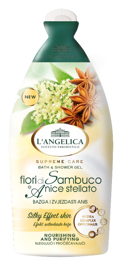 L’Angelica Elderflower & Star Anise Bath & Shower Gel, Italian Body Wash, 16.9 oz | 500 ml - Image 2
