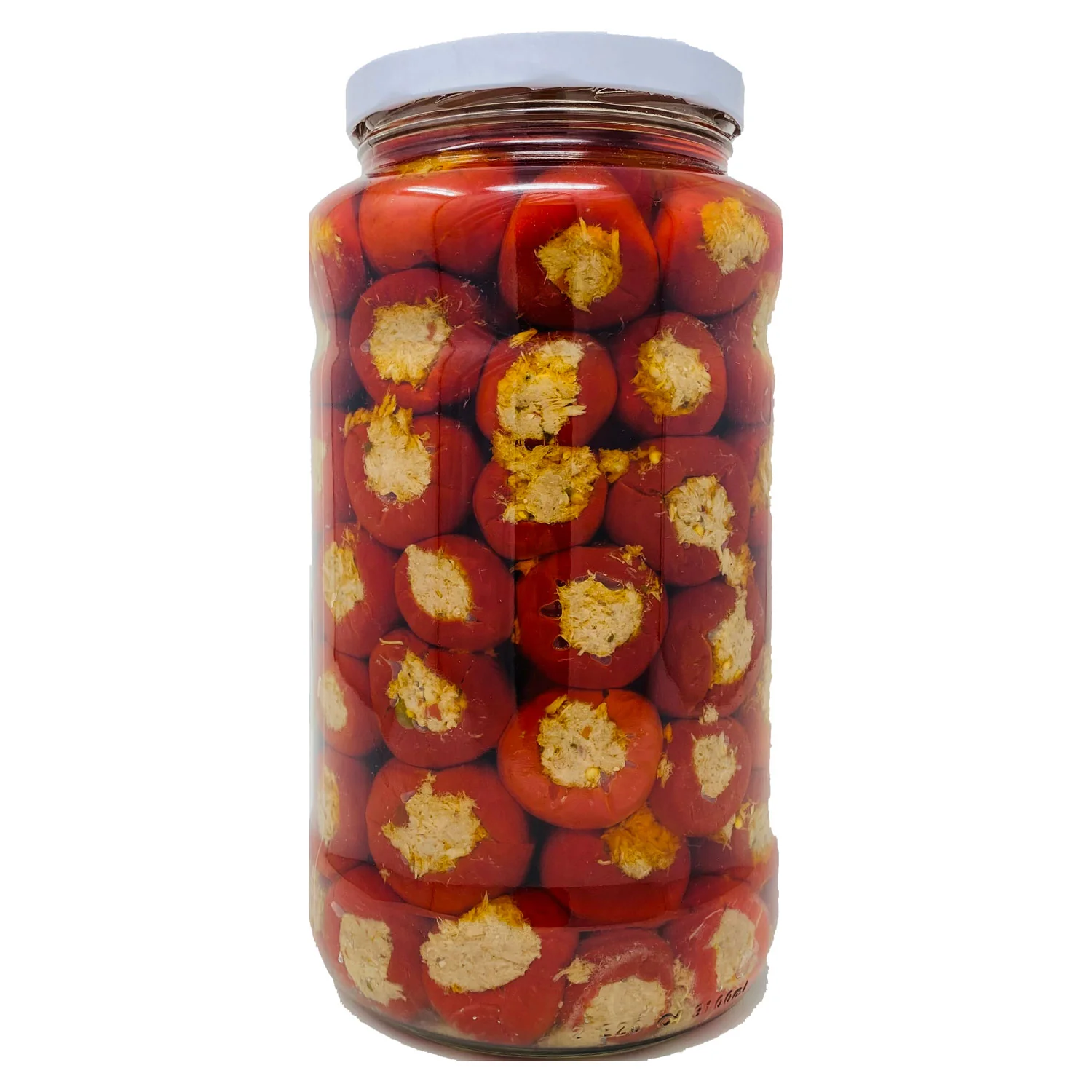 La Cerignola di una volta - Round Baby Peppers Stuffed with Tuna, 102.3 oz | 2900g - Image 2