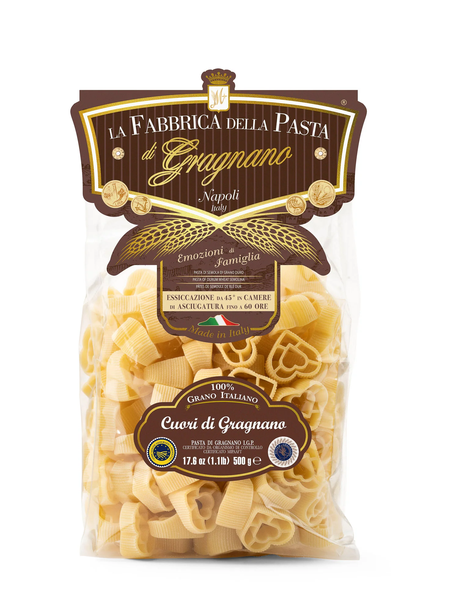 La Fabbrica Della Pasta Cuore di Gragnano, Heart Shape, #489, 17.6 oz | 500gr
