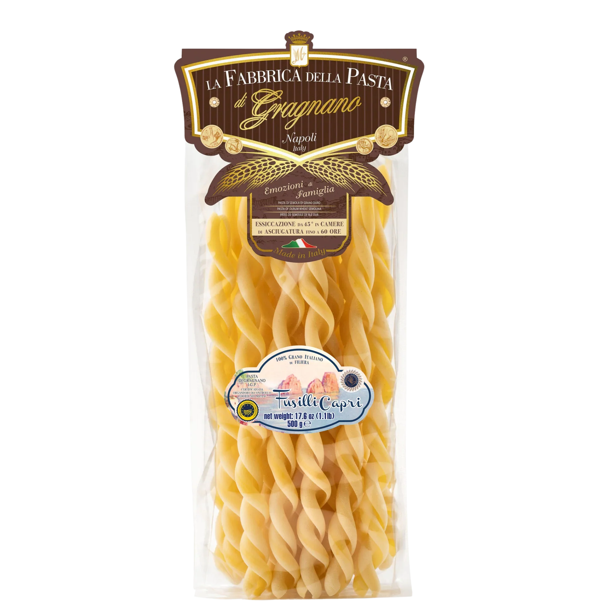 La Fabbrica Della Pasta Fusilli Capri, #585, 17.6 oz | 500gr