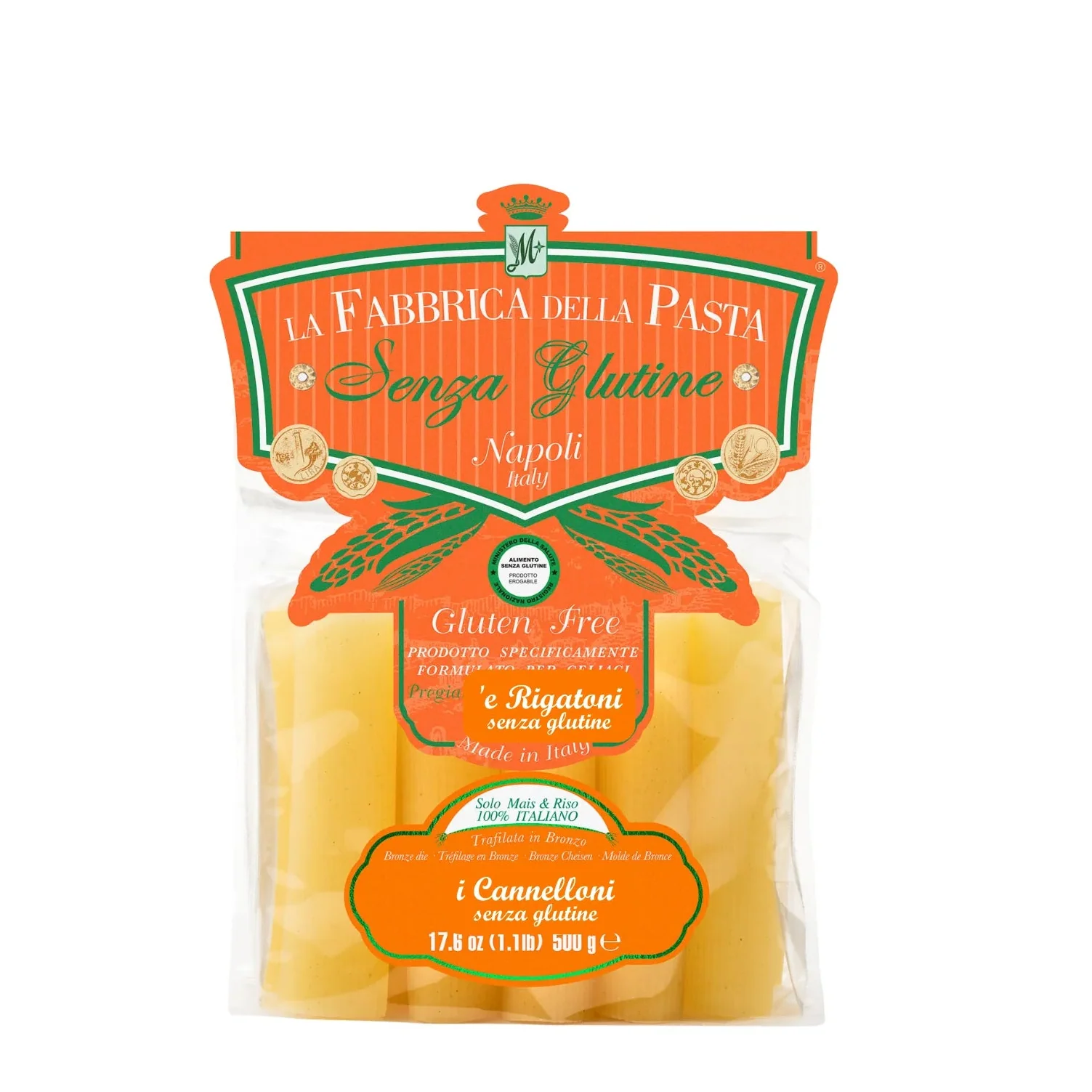 La Fabbrica Della Pasta Gluten Free e' Cannelloni, #162 17.6 oz | 500g