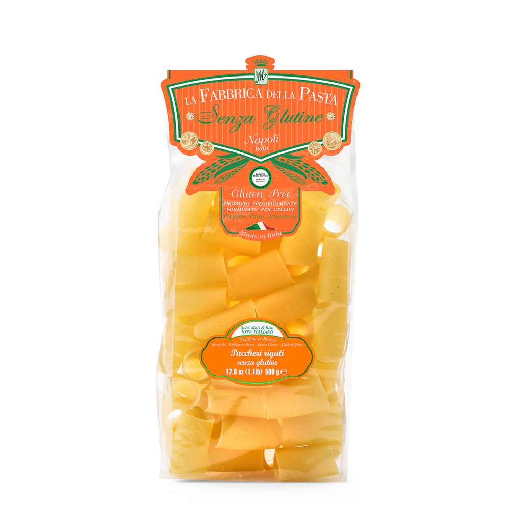 La Fabbrica Della Pasta Gluten Free Paccheri Rigati, #143GF, 17.6 oz | 500g