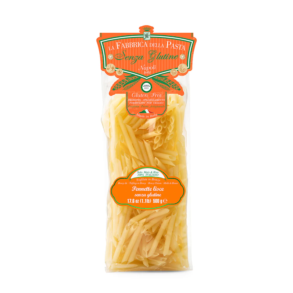 La Fabbrica Della Pasta Gluten Free Pennette Lisce, #117GF, 17.6 oz | 500g