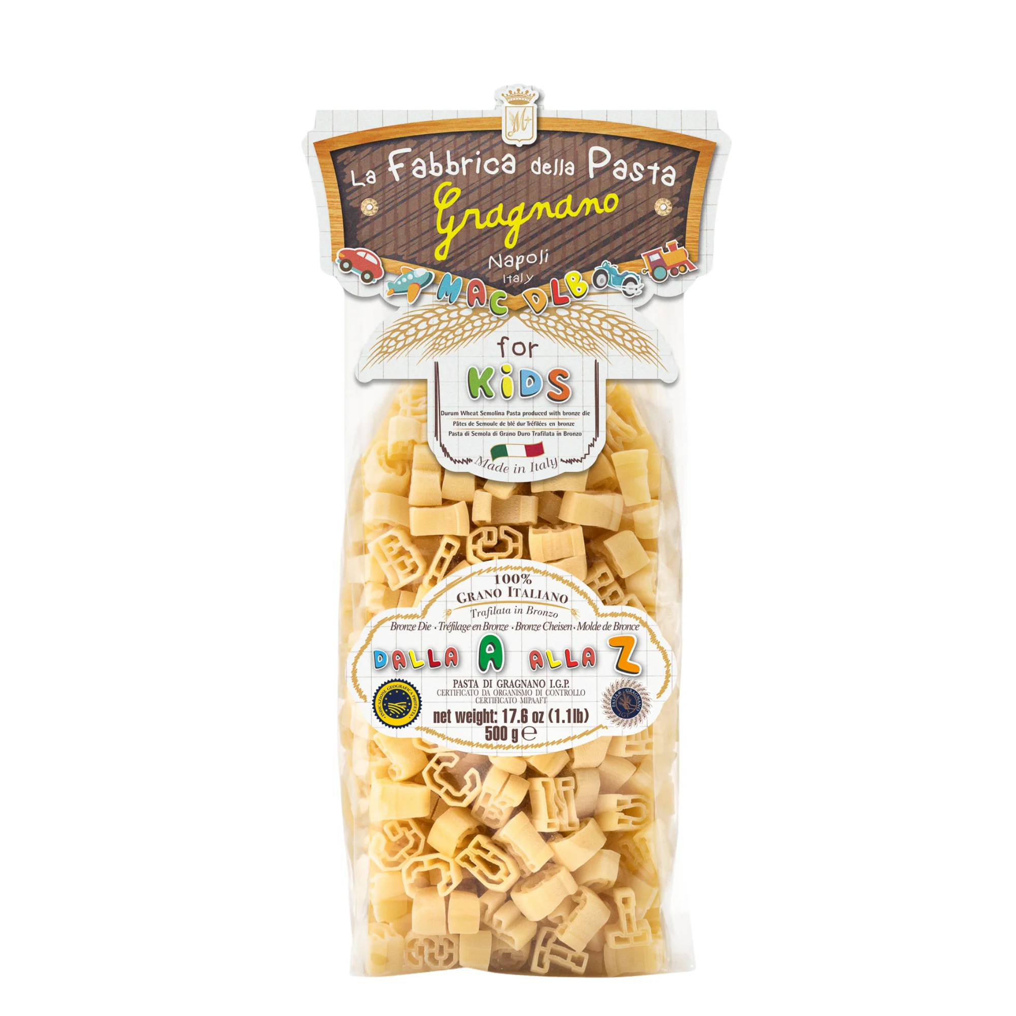 La Fabbrica Della Pasta Alphabet Pasta for Kids, Letterine, #464, 17.6 oz | 500g