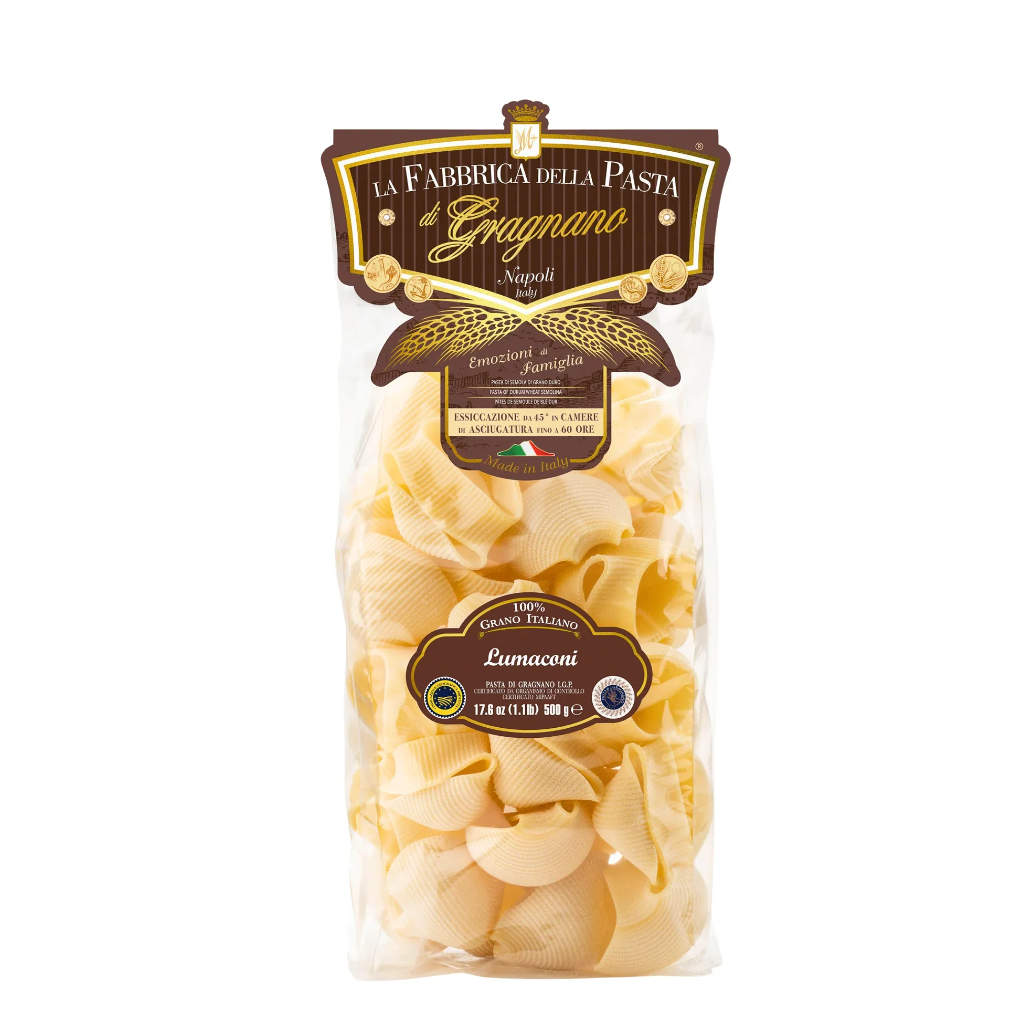 La Fabbrica Della Pasta Lumaconi, #553, 17.6 oz | 500gr