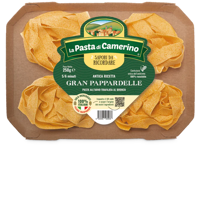 La Pasta di Camerino Gran Pappardelle Egg Pasta, Bronze Die, 8.8 oz | 250g