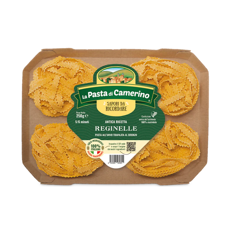 La Pasta di Camerino Reginelle Egg Pasta, Bronze Die, 8.8 oz | 250g