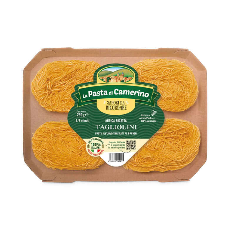 La Pasta di Camerino Tagliolini Egg Pasta, Bronze Die, 8.8 oz | 250g