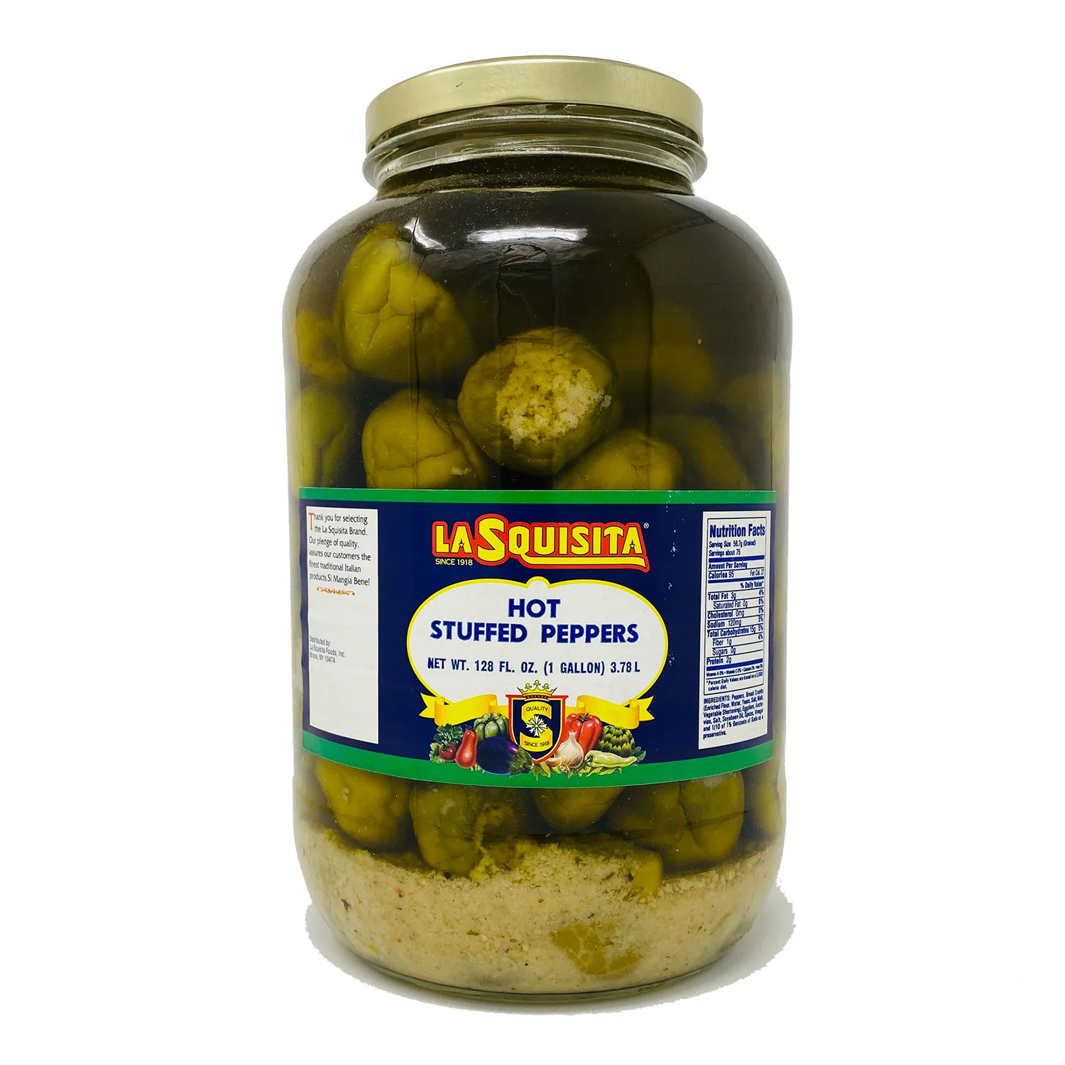 La Squisita Hot Stuffed Peppers, 128 oz | 1 Gallon Jar