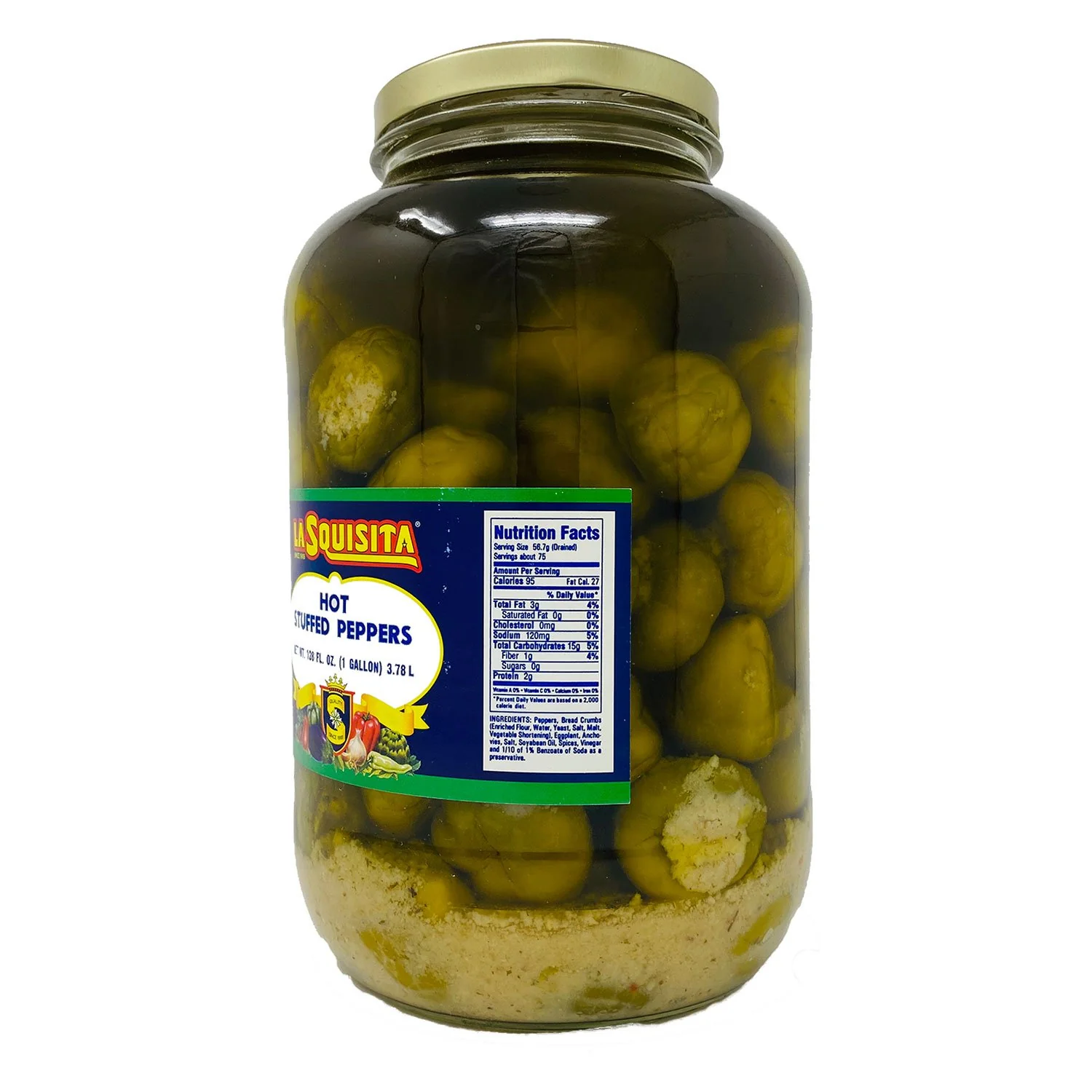 La Squisita Hot Stuffed Peppers, 128 oz | 1 Gallon Jar - Image 2