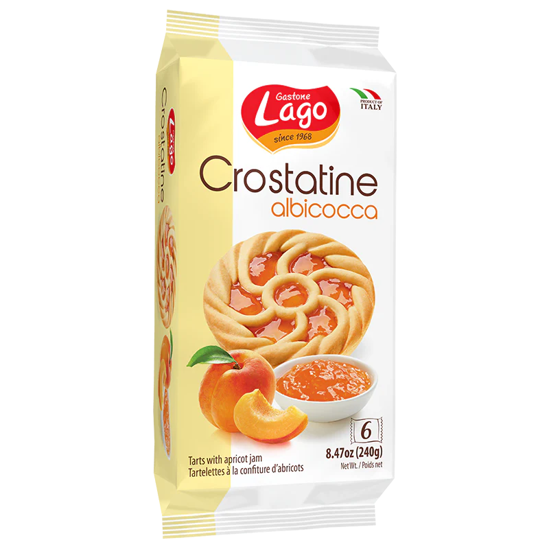 Lago Crostatine Apricot, Tarts with Apricot Jam, 8.46 oz (6 x 1.41 oz)