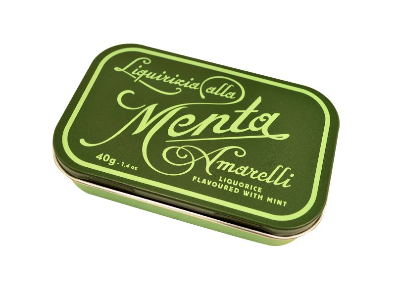 Amarelli Favette Green Tin – Solid Liquorice Flavoured with Mint, 40g - Image 3
